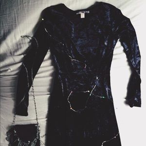 Forever 21 black velvet maxi dress